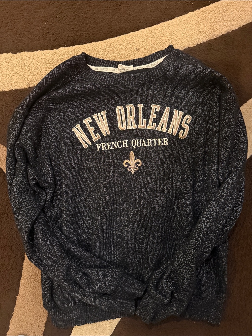 New Orleans French Quarter Crewneck Sweater - Navy